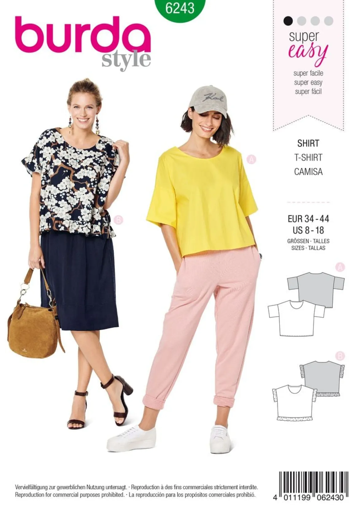 Burda Schnittmuster 6243 Damen Shirt