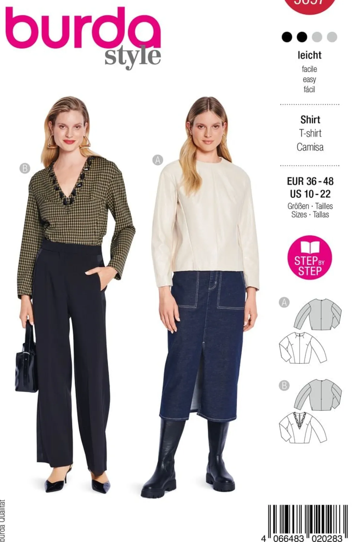 Burda Schnittmuster 5697 Damen Shirt
