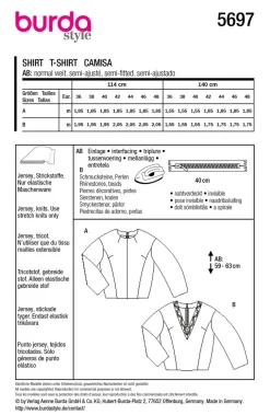Burda Schnittmuster 5697 Damen Shirt