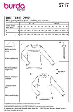 Burda Schnittmuster 5717 Damen Shirt