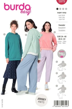 Burda Schnittmuster 5979 Damen Sweater
