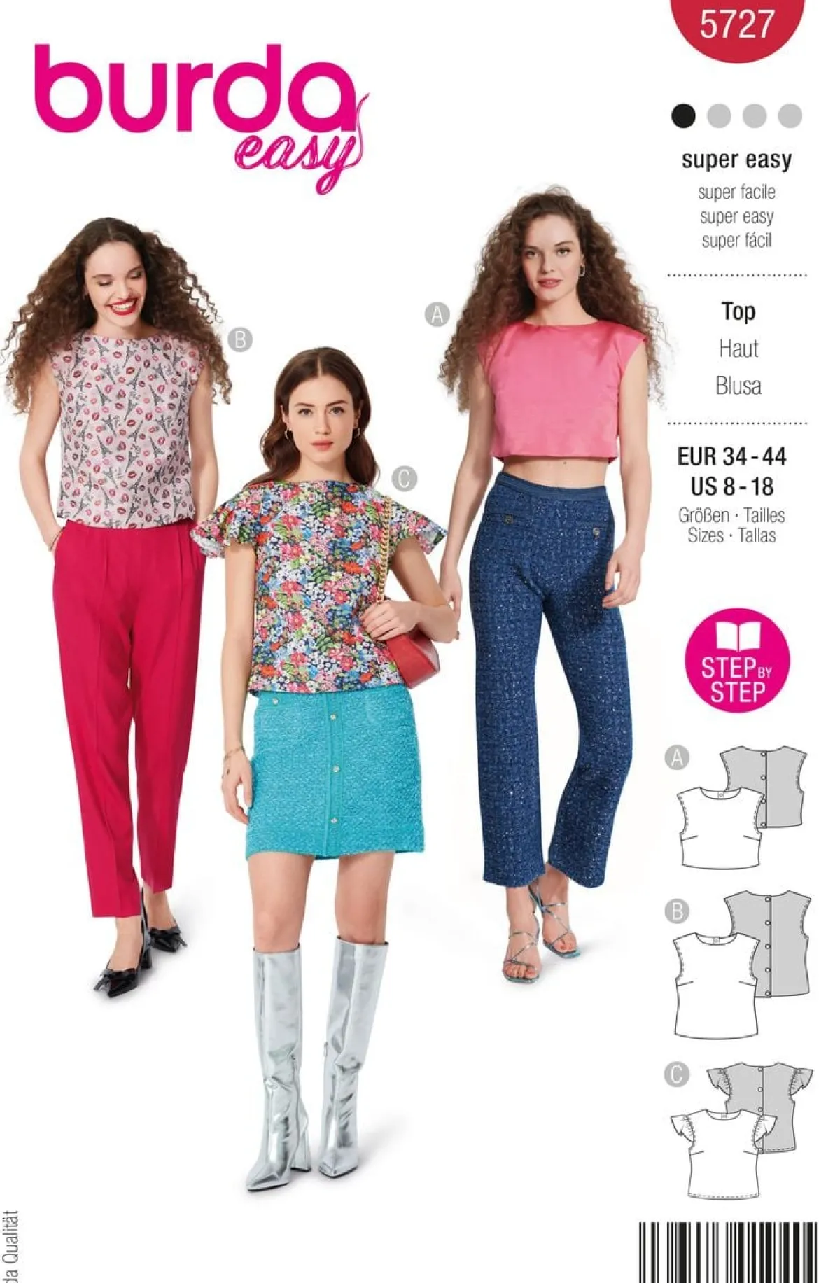 Burda Schnittmuster 5727 Damen Top