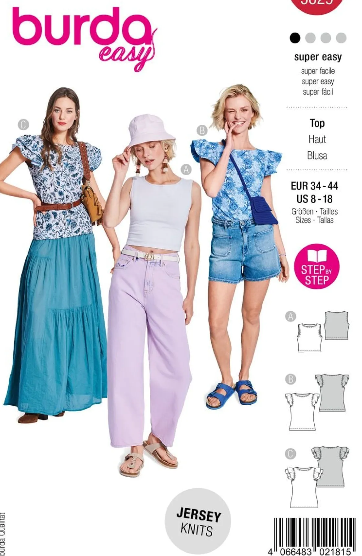 Burda Schnittmuster 5629 Damen Top