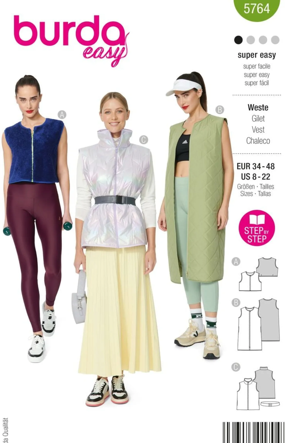 Burda Schnittmuster 5764 Damen Weste