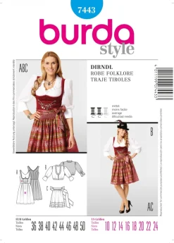 Burda Schnittmuster 7443 Dirndl