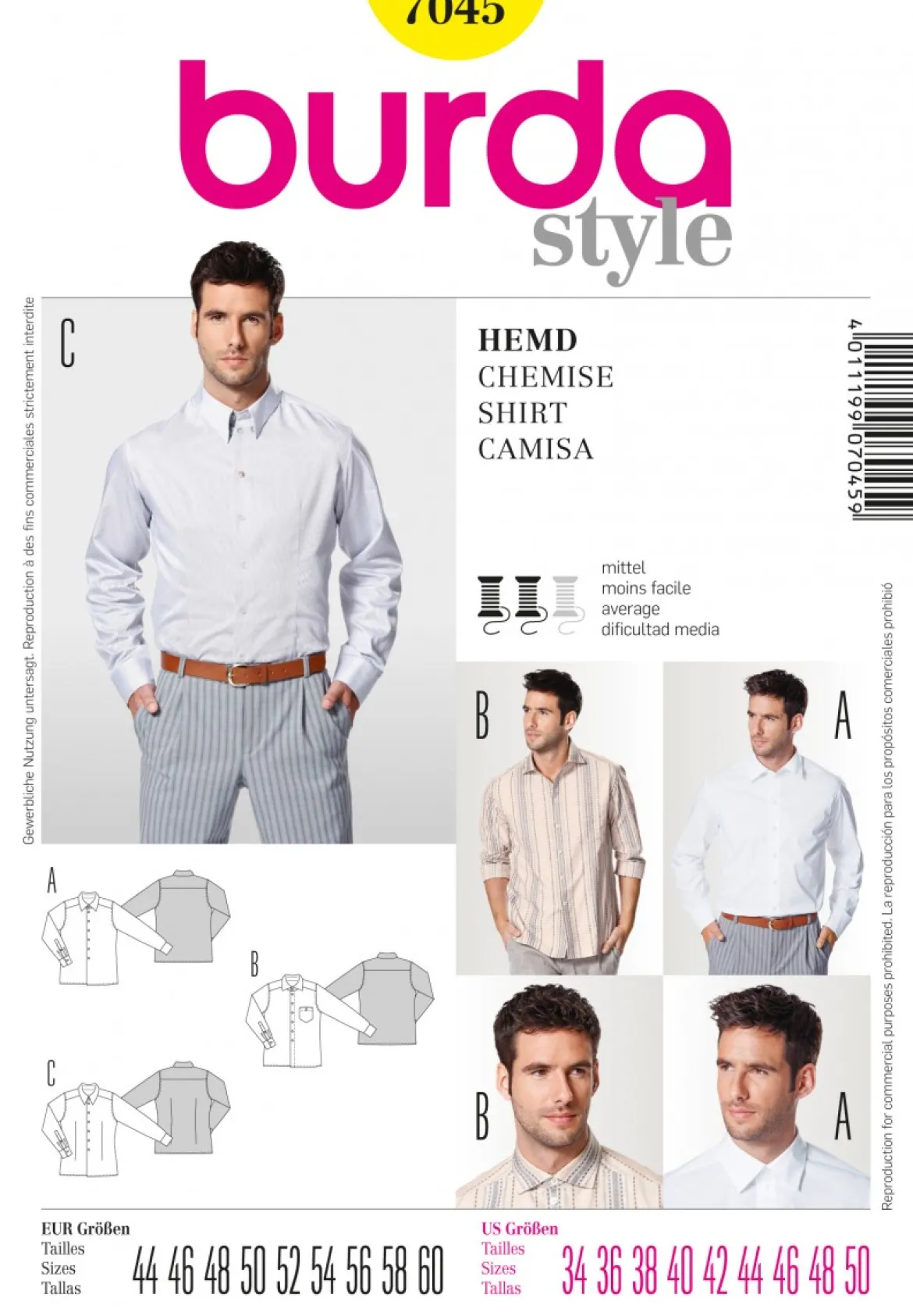 Burda Schnittmuster 7045 Hemd