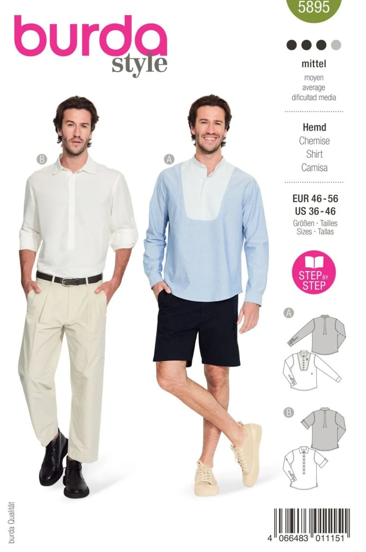 Burda Schnittmuster 5895 Herren Hemd