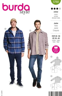 Burda Schnittmuster 5768 Herren Jacke