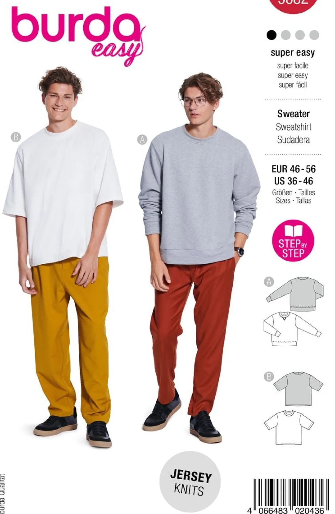 Burda Schnittmuster 5682 Herren Sweater