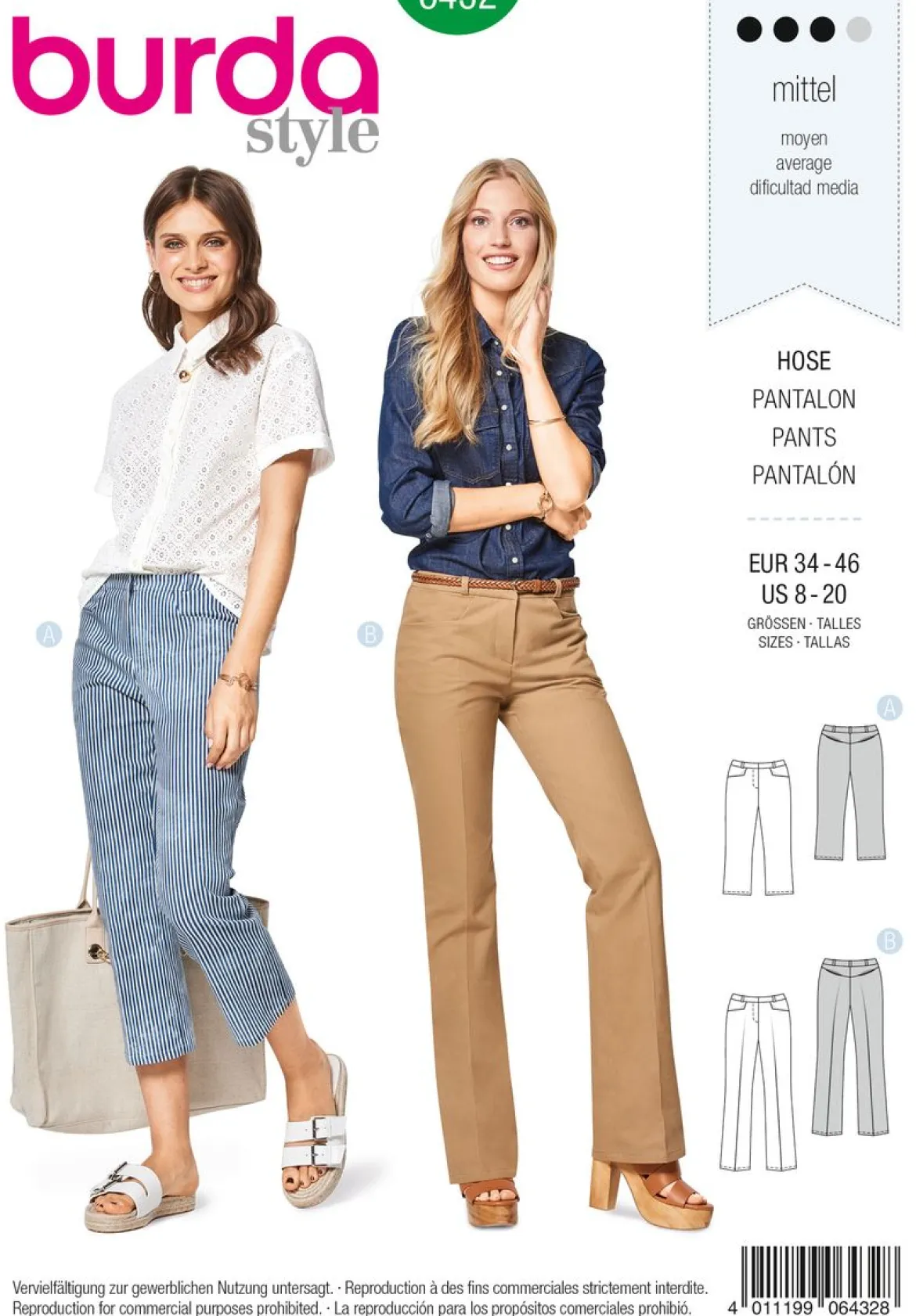 Burda Schnittmuster 6432 Hose