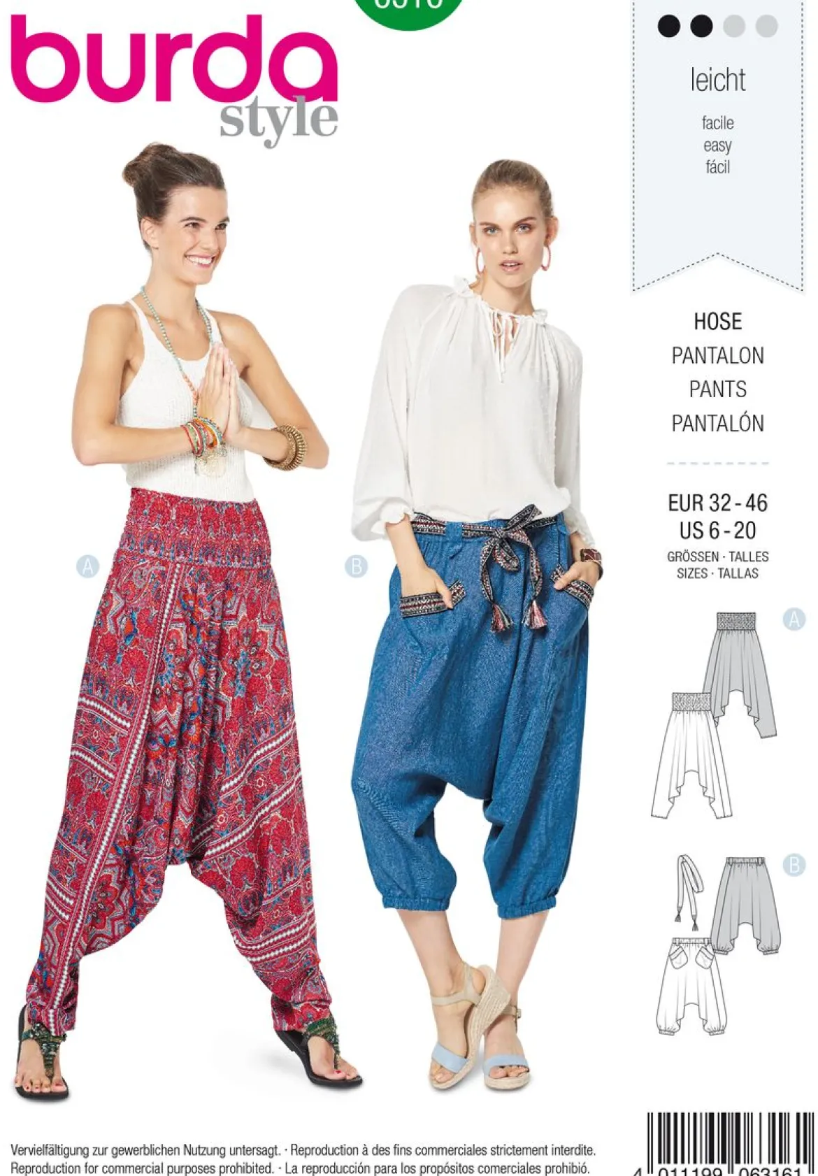 Burda Schnittmuster 6316 Hose