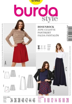 Burda Schnittmuster 6980 Hosenrock