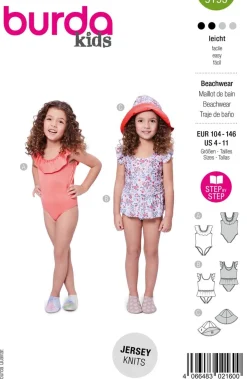 Burda Schnittmuster 9193 Kinder Beachwear Badeanzug