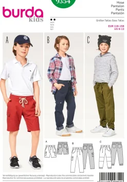 Burda Schnittmuster 9354 Kinder Hose Größe 116-158
