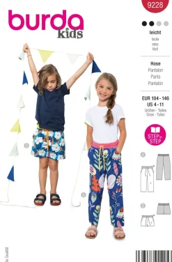 Burda Schnittmuster 9228 Kinder Hose Shorts