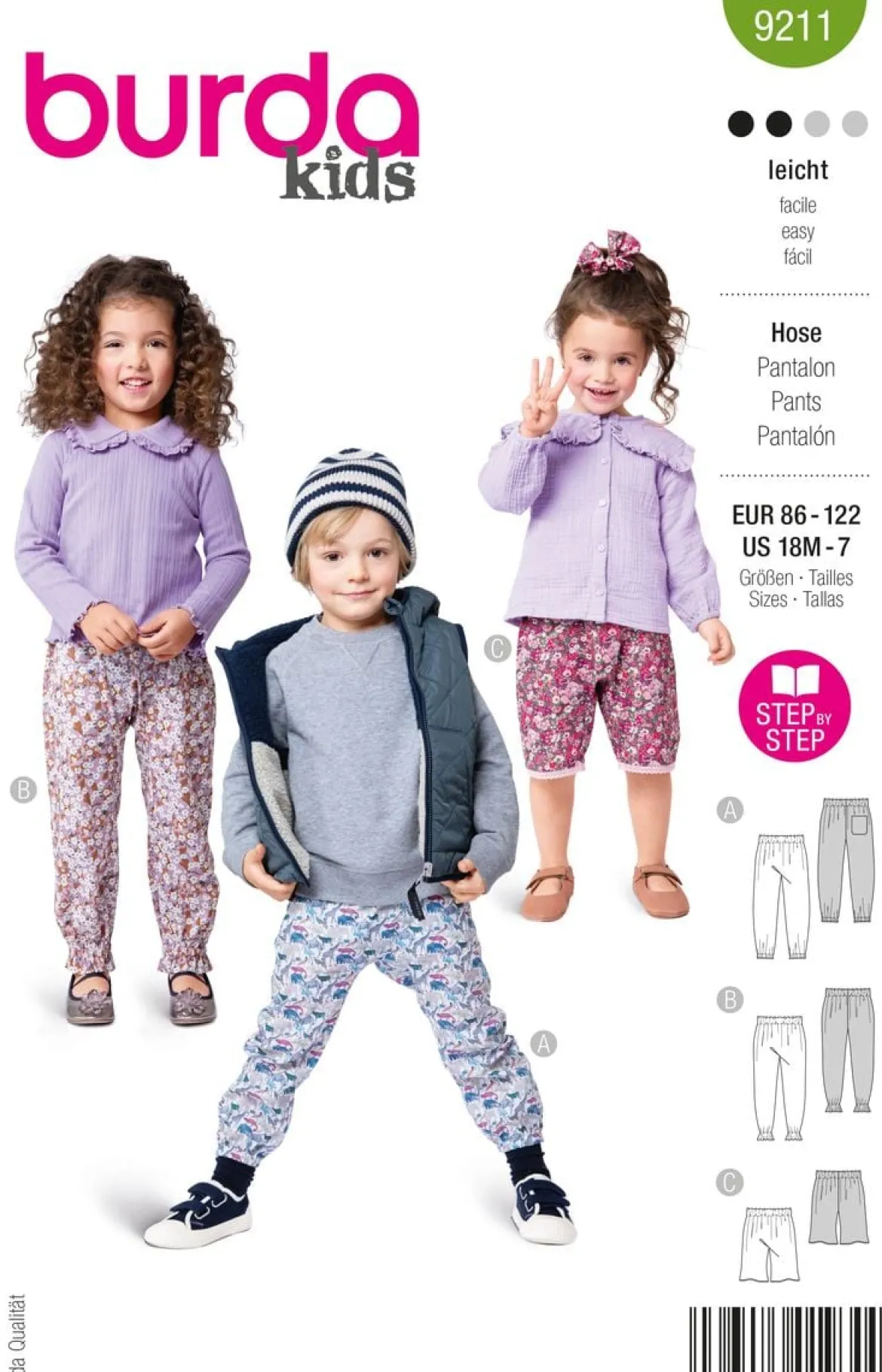Burda Schnittmuster 9211 Kinder Hose