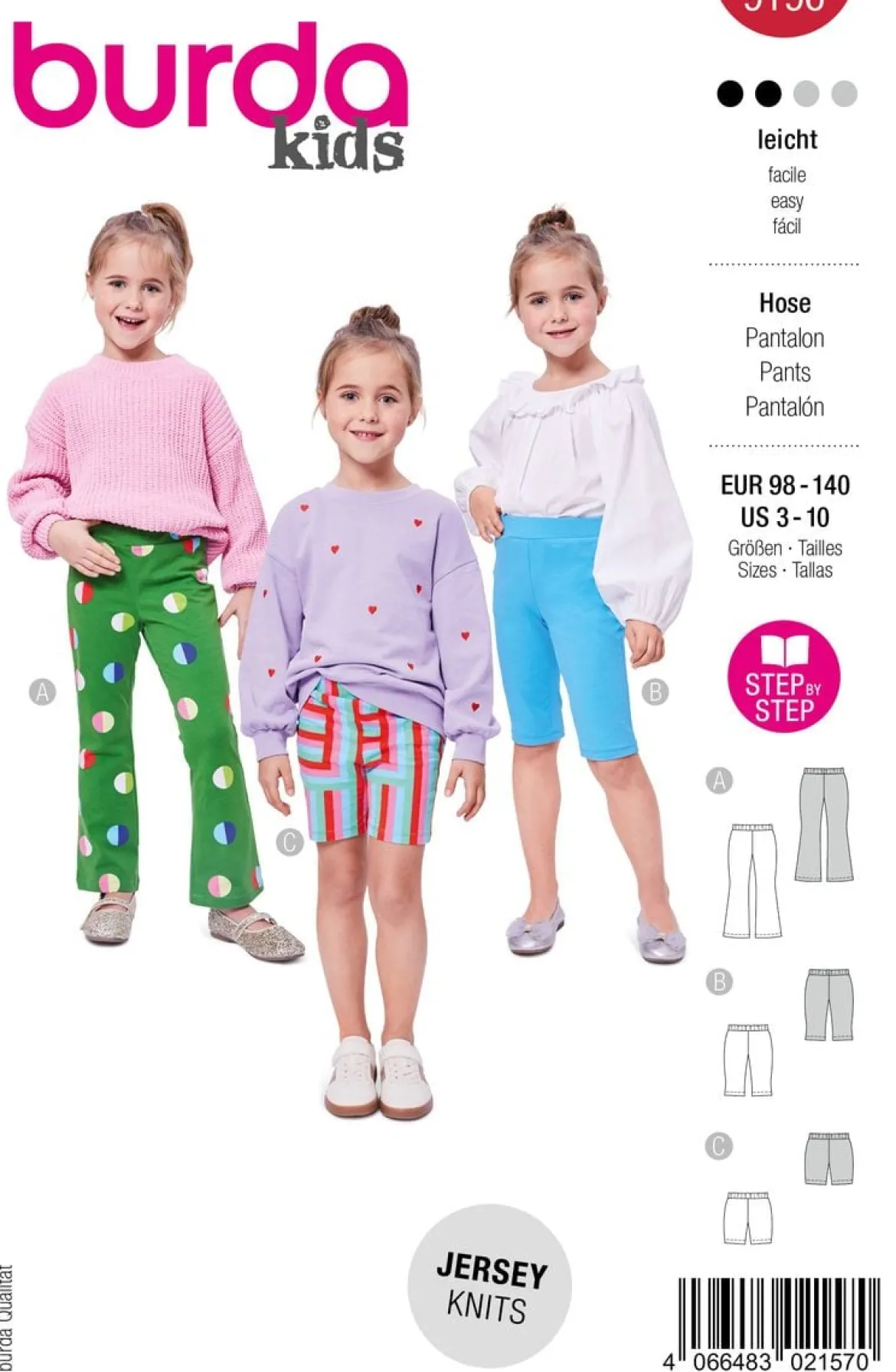 Burda Schnittmuster 9196 Kinder Hose