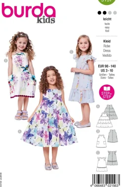 Burda Schnittmuster 9197 Kinder Kleid
