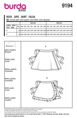 Burda Schnittmuster 9194 Kinder Rock