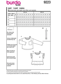 Burda Schnittmuster 9223 Kinder Shirt