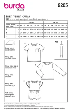 Burda Schnittmuster 9205 Kinder Shirt