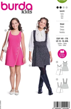 Burda Schnittmuster 9198 Kinder Teenager Kleid