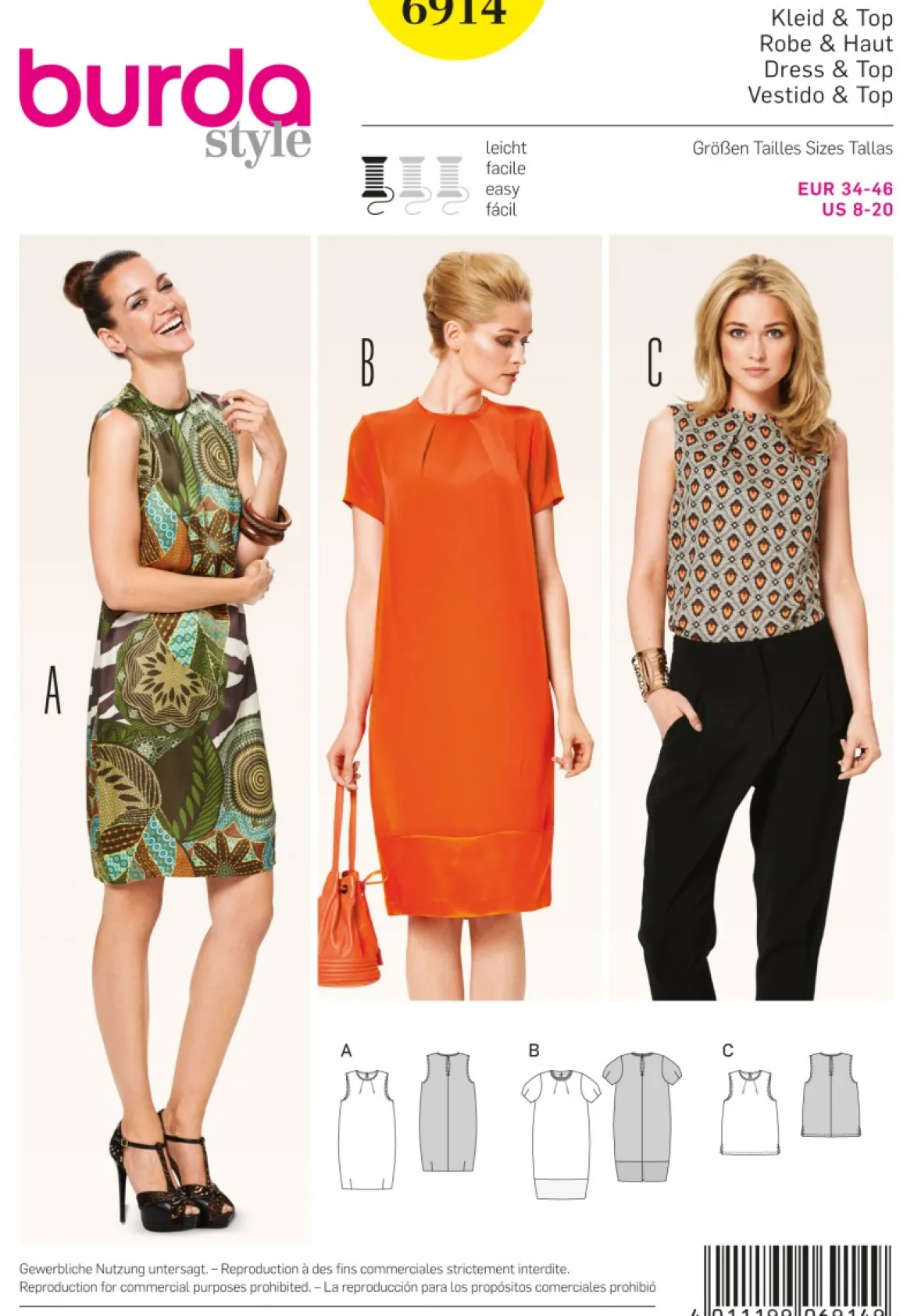 Burda Schnittmuster 6914 Kleid & Top
