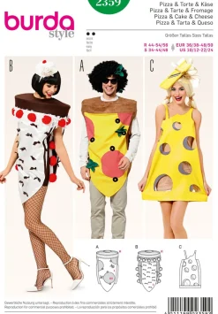 Burda Schnittmuster 2359 Kostüm Pizza & Torte & Käse Größe 44-54/56 und 36/38-48/50