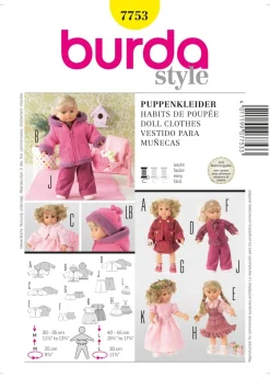 Burda Schnittmuster 7753 Puppenkleider