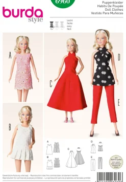 Burda Schnittmuster 6960 Puppenkleider