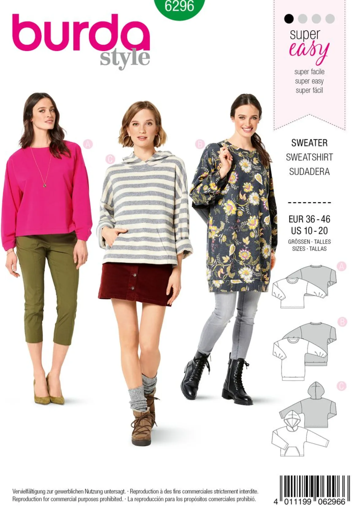 Burda Schnittmuster 6296 Sweater