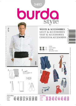 BurdaSchnittmuster3403Weste / Accessoires