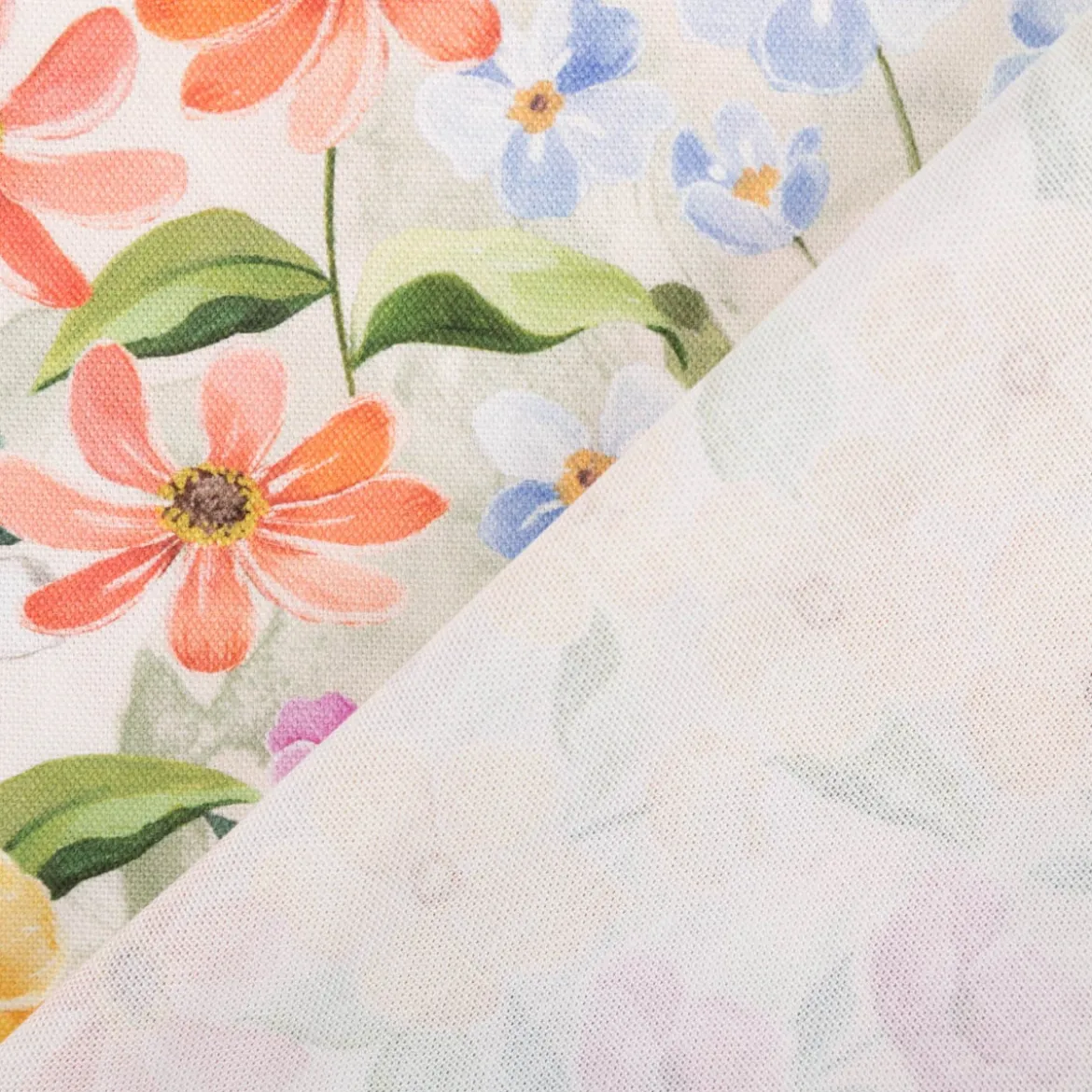 Canvas Baumwollstoff Blumen Digitaldruck grün bunt 138cm Stoffbreite