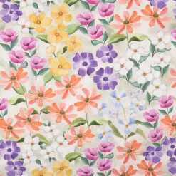 Canvas Baumwollstoff Blumen Digitaldruck grün bunt 138cm Stoffbreite