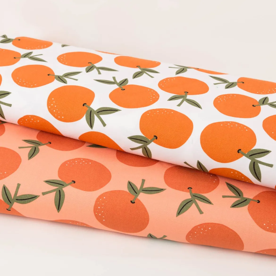 Canvas Baumwollstoff Orangen weiß orange 138cm Stoffbreite