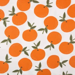 Canvas Baumwollstoff Orangen weiß orange 138cm Stoffbreite