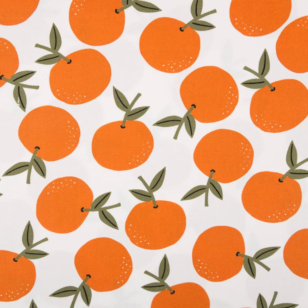 Canvas Baumwollstoff Orangen weiß orange 138cm Stoffbreite