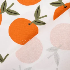 Canvas Baumwollstoff Orangen weiß orange 138cm Stoffbreite