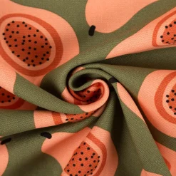 Canvas Baumwollstoff Papaya grün orange 138cm Stoffbreite