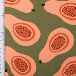 Canvas Baumwollstoff Papaya grün orange 138cm Stoffbreite