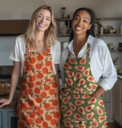 Canvas Baumwollstoff Papaya grün orange 138cm Stoffbreite