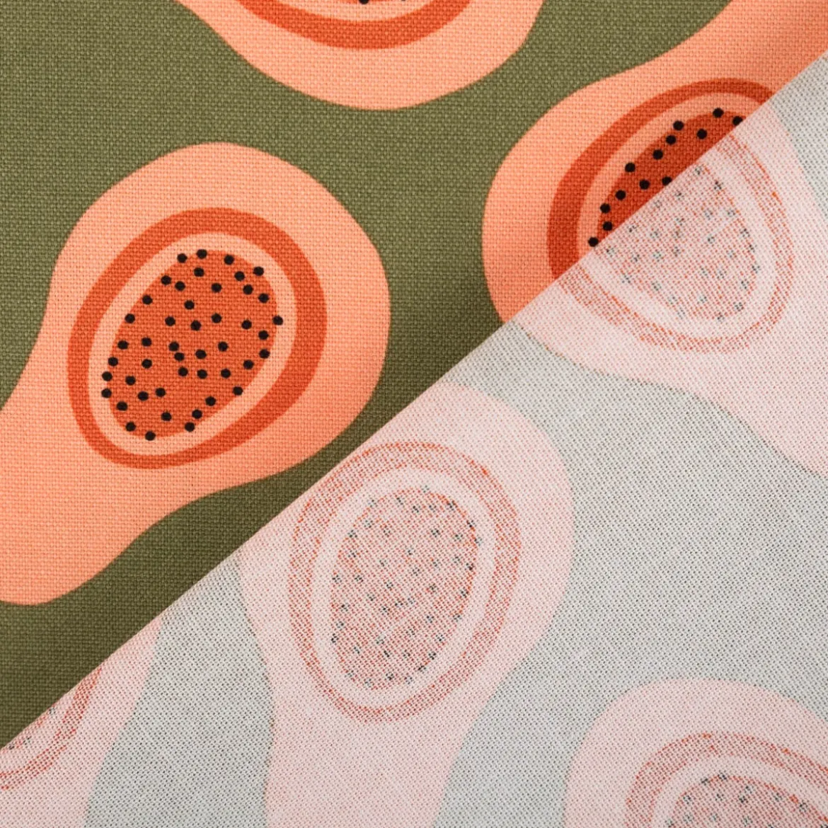 Canvas Baumwollstoff Papaya grün orange 138cm Stoffbreite