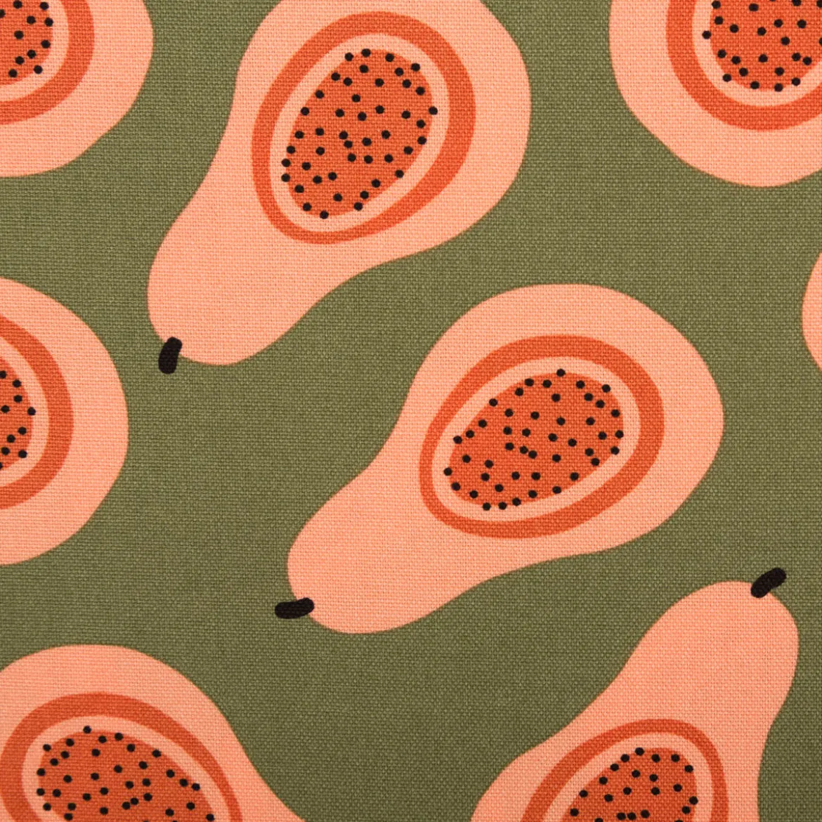 Canvas Baumwollstoff Papaya grün orange 138cm Stoffbreite