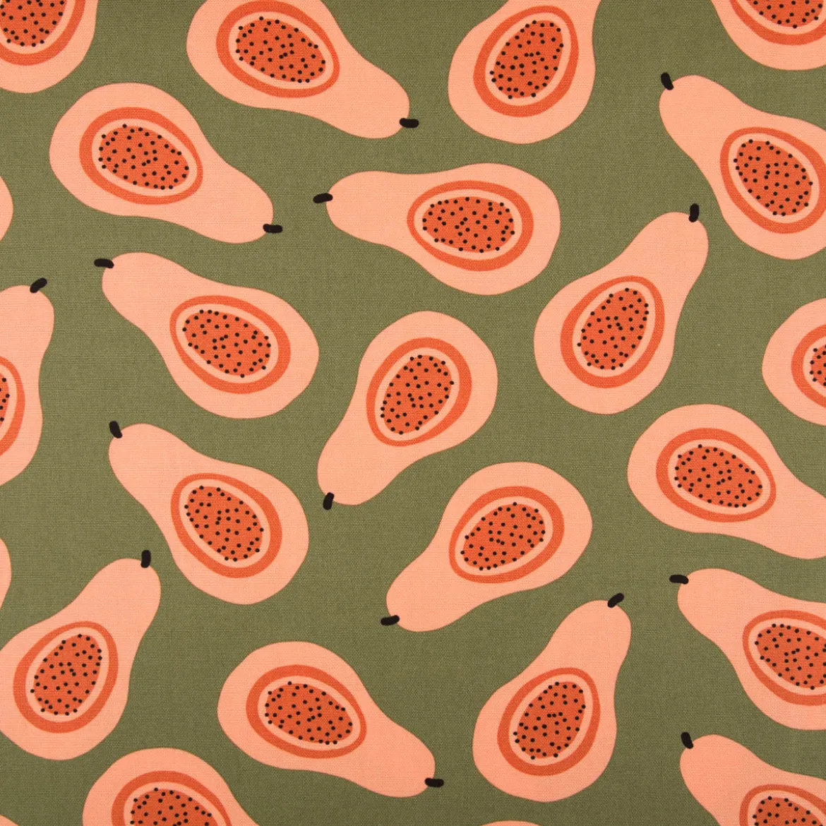Canvas Baumwollstoff Papaya grün orange 138cm Stoffbreite