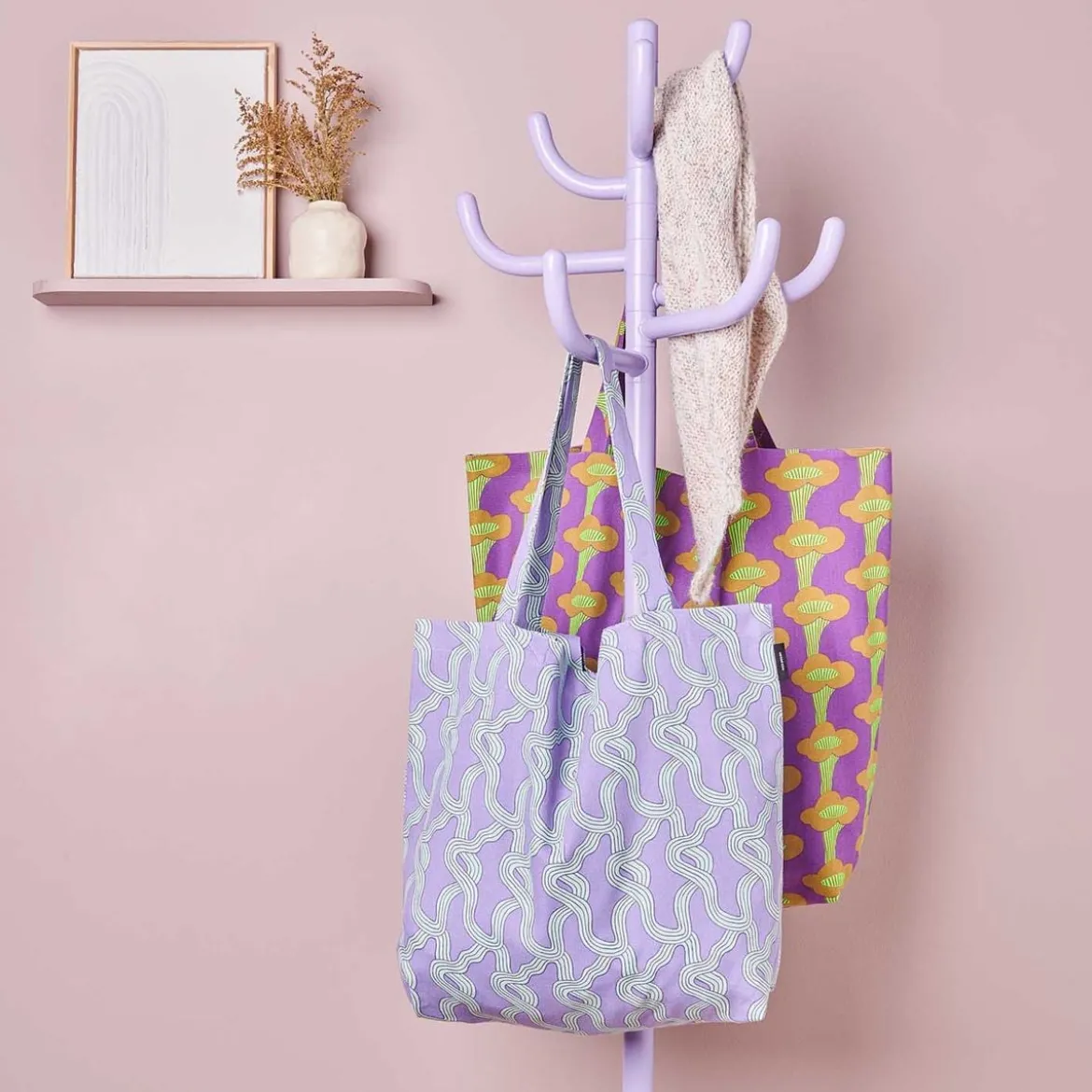 Canvas-Shopper Baumwolltasche Myzel Flieder 38x40cm von Rico Design