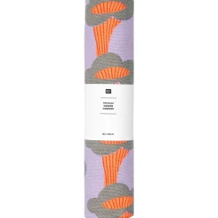 Canvas Stoff Baumwollstoff Pfifferlinge Flieder Neonorange von Rico Design 50x140cm