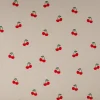 Canvas Stoff mit 70% Baumwolle Leinenlook Kirschen natur rot 1,48m Breite