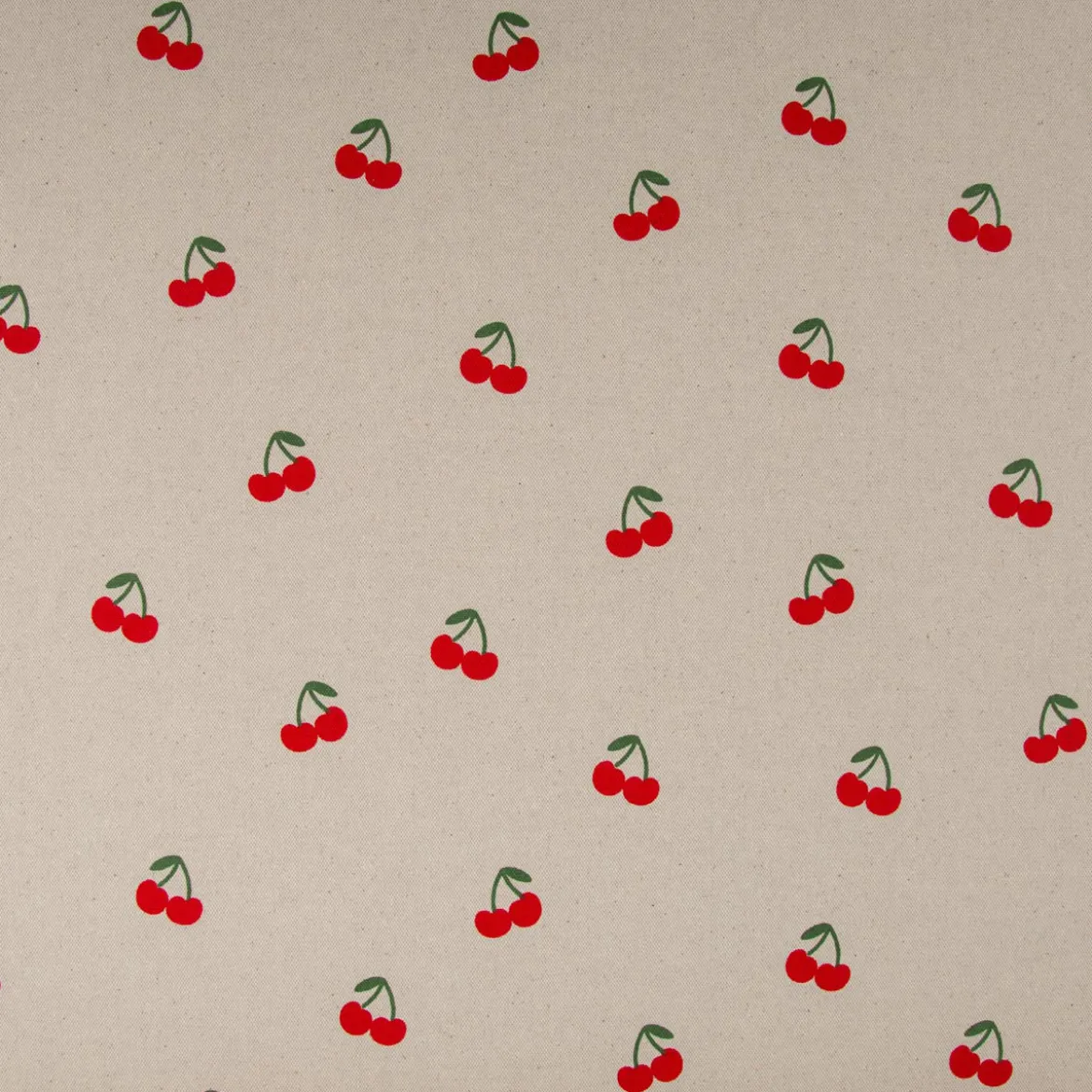Canvas Stoff mit 70% Baumwolle Leinenlook Kirschen natur rot 1,48m Breite