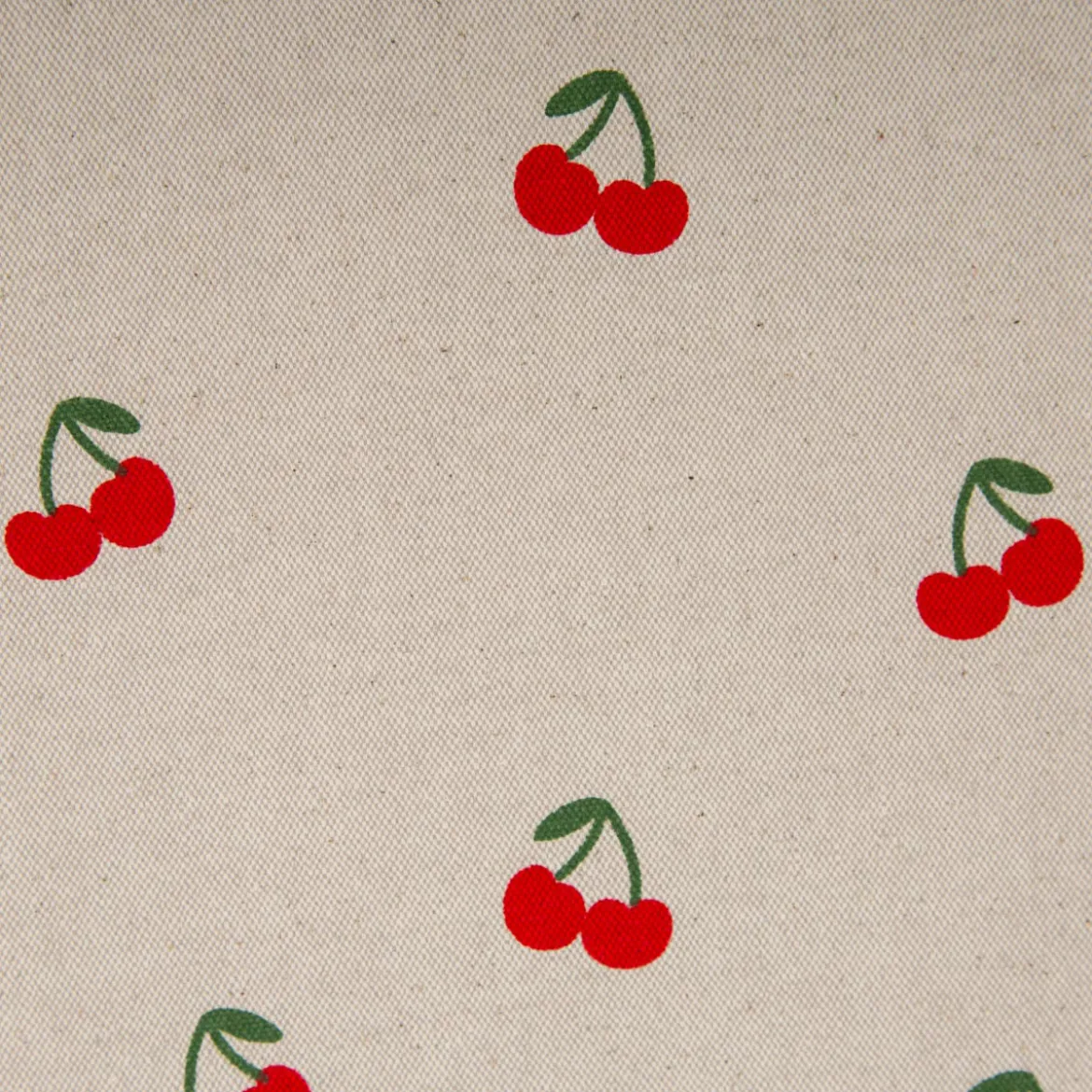 Canvas Stoff mit 70% Baumwolle Leinenlook Kirschen natur rot 1,48m Breite