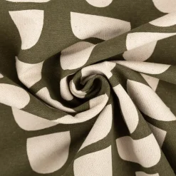 Canvas Stoff mit 70% Baumwolle Leinenlook abstrakt grün natur 1,48m Breite